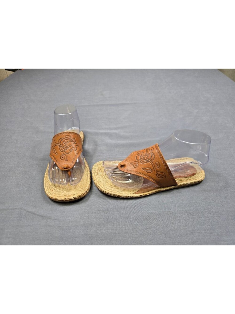 Seychelles Womens Embossed Leather & Jute Slip-On Sandals Size 6.5 Boho